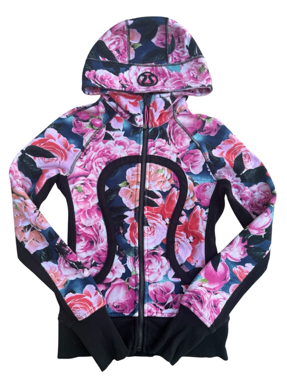 RARE Lululemon Roses Print Scuba Zip Up Hoodie